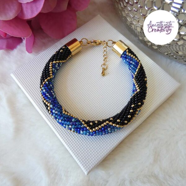 CHIC & ELEGANCE || Bracelet Crocheté Fait Main En Acier Inoxydable Et Perles “Miyuki”