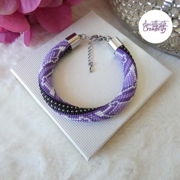 ELECTRIC SHINES || Bracelet Crocheté Fait Main En Acier Inoxydable Et Perles “Miyuki” –