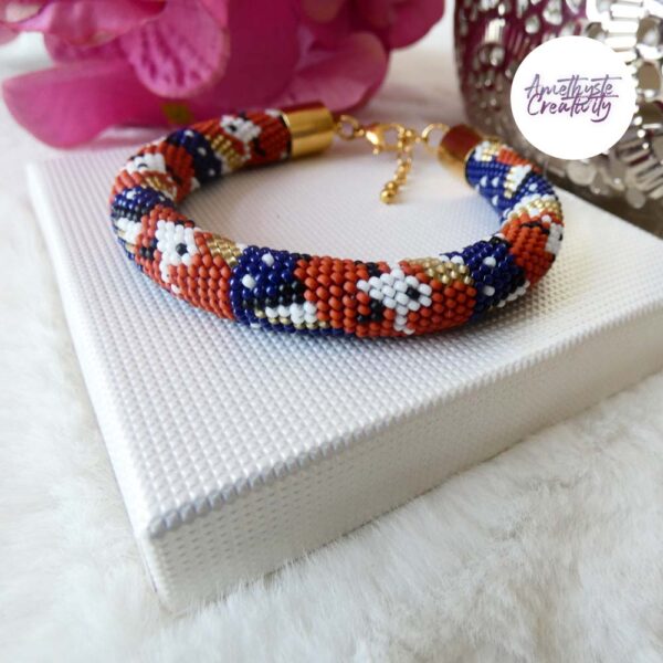 PETITS RENARDS || Bracelet Crocheté Acier inoxydable en spirales avec perles Miyukis 15/0