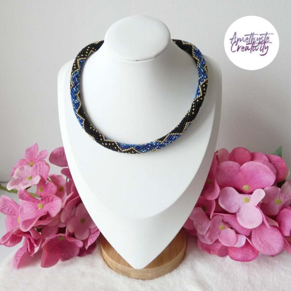 CHIC & ELEGANCE || Collier Crocheté Acier Inoxydable en Spirales avec Perles “Miyuki”