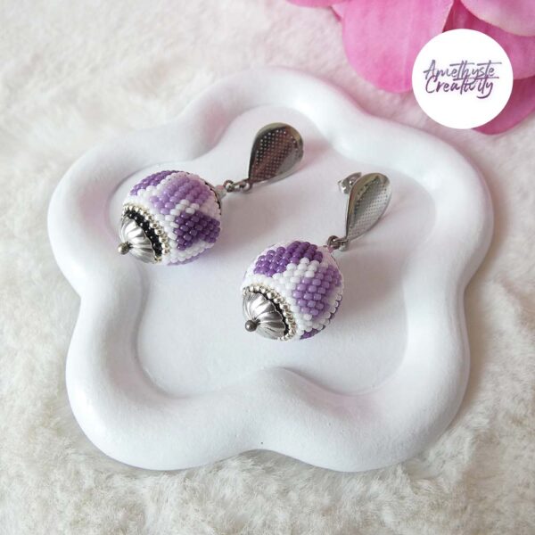 LEOPARD OF COLORS || Boucles d’oreilles Crocheté Acier Inoxydable en Spirales avec Perles “Miyuki”
