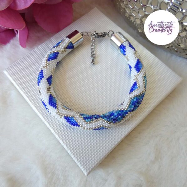 ONCE DE CHARMES || Bracelet Crocheté Fait Main En Acier Inoxydable Et Perles “Miyuki”