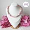 FLEURS DE CERISIER || Collier Crocheté à la main en Acier Inoxydable et Perles "Miyuki"
