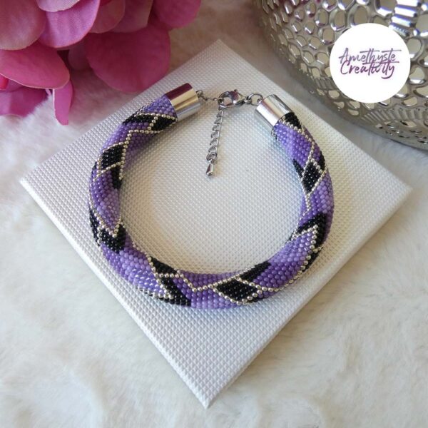 ❈ Collection “Kyrestia” : Bracelet Crocheté Acier Inoxydable en Spirales avec Perles Miyukis