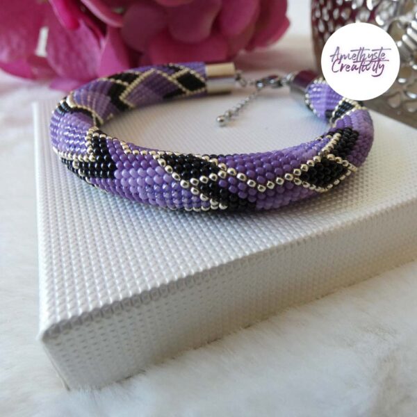 KYRESTIA || Bracelet Crocheté Acier Inoxydable en Spirales avec Perles Miyukis