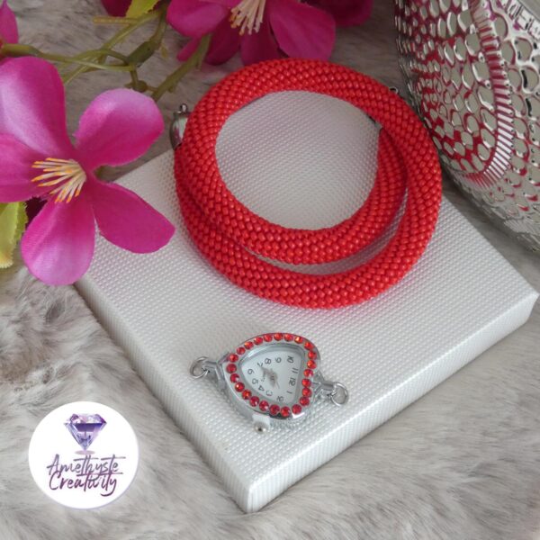 Bracelet Multi rang Montre en Perles “Miyuki” et Acier Inoxydable