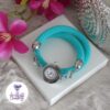 Bracelet Multi rang Montre Fait Main en Perles "Miyuki" Noires et Acier Inoxydable
