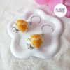 TELIA || Boucles D’oreilles Crochetées Fait Main Boules De 21 Mm En Perles “Miyuki" - Jaune Orange