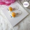 TELIA || Boucles D’oreilles Crochetées Fait Main Boules De 21 Mm En Perles “Miyuki" - Jaune Orange