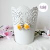 TELIA || Boucles D’oreilles Crochetées Fait Main Boules De 21 Mm En Perles “Miyuki" - Jaune Orange