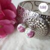 TELIA || Boucles D’oreilles Crochetées Fait Main Boules De 21 Mm En Perles “Miyuki" - Violet Parme