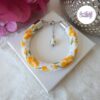 TELIA || Bracelet Crocheté Fait main en Perles “Miyuki” & Perles Ceramiques - Jaune Orange