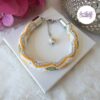 TELIA || Bracelet Crocheté Fait main en Perles “Miyuki” & Perles Ceramiques - Jaune Orange
