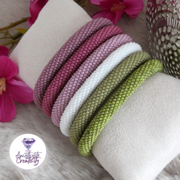 TELIA || Bracelets Crochetés Fait Main Acier Inoxydable Et Perles “Miyuki” – Couleurs au choix