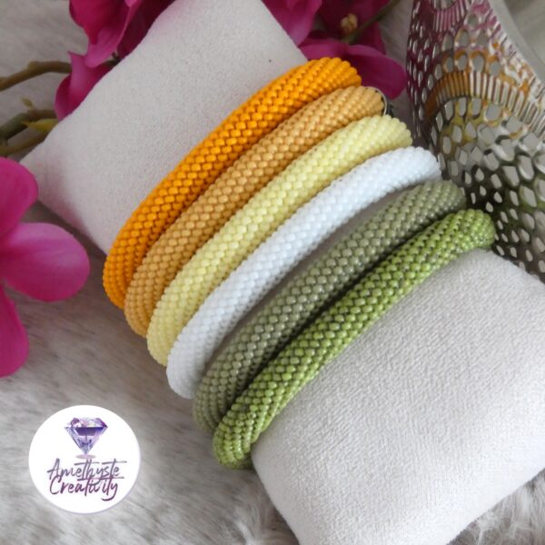 ❁ Collection “Telia” : Bracelets Crochetés Fait Main Acier Inoxydable Et Perles “Miyuki” – Couleurs au choix