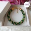 SELEN || Bracelet Crocheté Fait Main En Acier Inoxydable Et Perles “Miyuki”, Mesh en Crystal