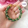 SELEN || Bracelet Crocheté Fait Main En Acier Inoxydable Et Perles “Miyuki”, Mesh en Crystal