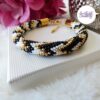 SELEN || Bracelet Crocheté Fait Main En Acier Inoxydable Et Perles “Miyuki”, Mesh en Crystal