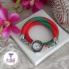 Bracelet Multi rang Montre Fait Main en Perles "Miyuki" Noires et Acier Inoxydable