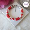 TELIA || Bracelet Crocheté Fait main en Perles “Miyuki” - Rouge