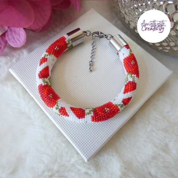 TELIA || Bracelet Crocheté Fait main en Perles “Miyuki” – Rouge