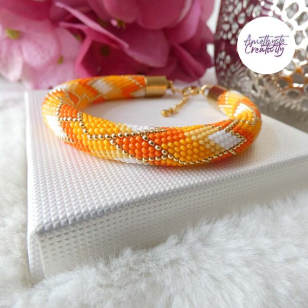 KYRESTIA || Bracelet Crocheté Acier Inoxydable en Spirales avec Perles “Miyuki”