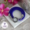 Bracelet Multi rang Montre Fait Main en Perles "Miyuki" Noires et Acier Inoxydable