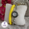 Bracelet Multi rang Montre Fait Main en Perles "Miyuki" Noires et Acier Inoxydable
