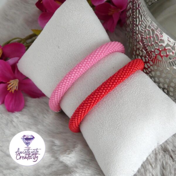 Bracelets Crochetés Fait Main Acier Inoxydable Et Perles “Miyuki” – Couleurs au choix