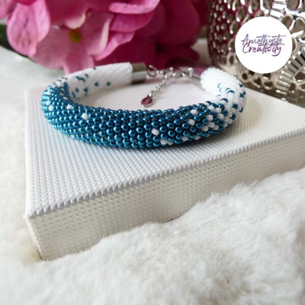 METALLYS || Bracelet Crocheté Fait Main en Acier Inoxydable et Perles “Miyuki”