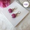 TELIA || Boucles d’oreilles crochetées boules de 17 mm en perles “miyuki” et en acier inoxydable