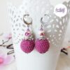 TELIA || Boucles d’oreilles crochetées boules de 17 mm en perles “miyuki” et en acier inoxydable