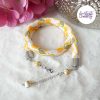 TELIA || Collier Crocheté Fait Main en Perles “Miyuki” et Perles Céramiques - Jaune Orange