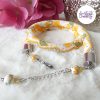 TELIA || Collier Crocheté Fait Main en Perles “Miyuki” et Perles Céramiques - Jaune Orange