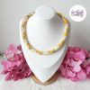 TELIA || Collier Crocheté Fait Main en Perles “Miyuki” et Perles Céramiques - Jaune Orange