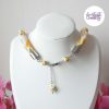 TELIA || Collier Crocheté Fait Main en Perles “Miyuki” et Perles Céramiques - Jaune Orange
