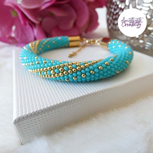 SPARKLING DREAMS || Bracelet Crocheté Fait Main En Acier Inoxydable Et Perles “Miyuki”