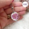 TELIA || Pendentif Crocheté Fait Main en Perles "Miyuki" - Violet Parme
