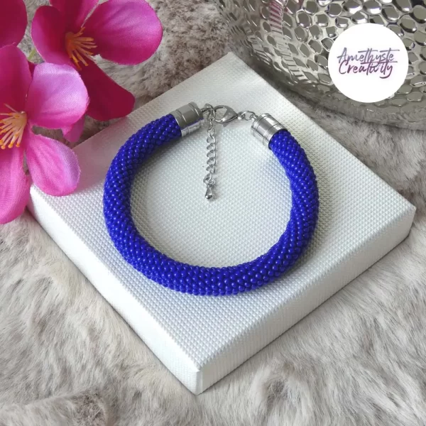 Bracelets Crochetés Fait Main Acier Inoxydable Et Perles “Miyuki” Bleu/Turquoise – Couleurs au choix