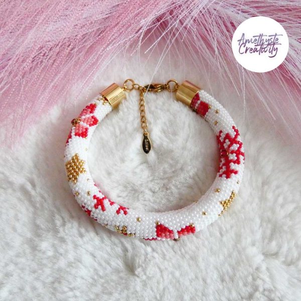 BIANCA || Bracelet Crocheté Fait Main En Perles “Miyuki” – Rouge