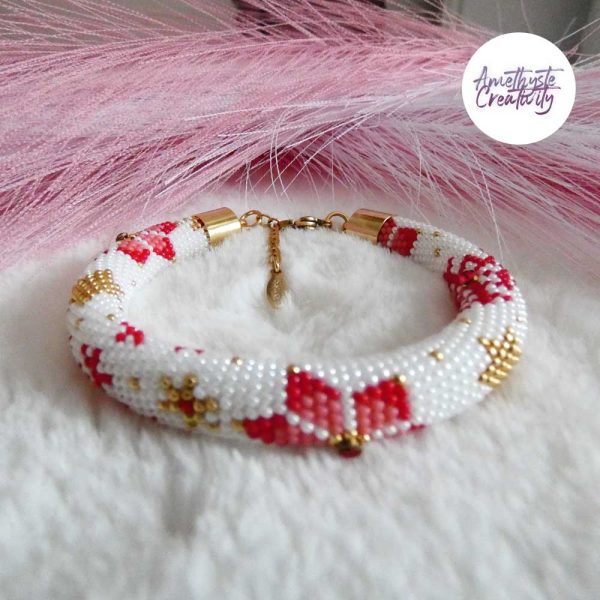 BIANCA || Bracelet Crocheté Fait Main En Perles “Miyuki” - Rouge