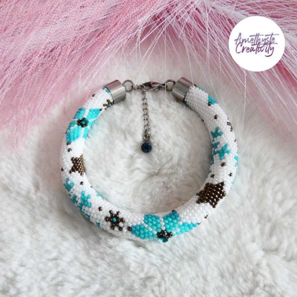BIANCA || Bracelet Crocheté Fait Main En Perles “Miyuki” – Turquoise
