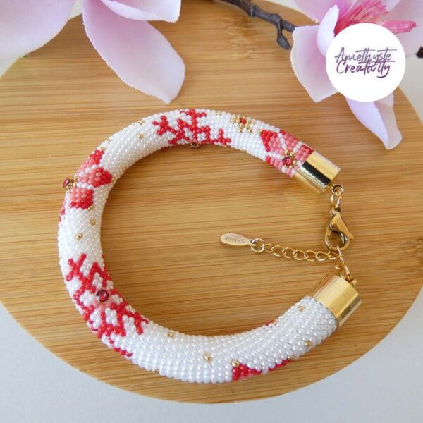 BIANCA || Bracelet Crocheté Fait Main En Perles “Miyuki” – Rouge