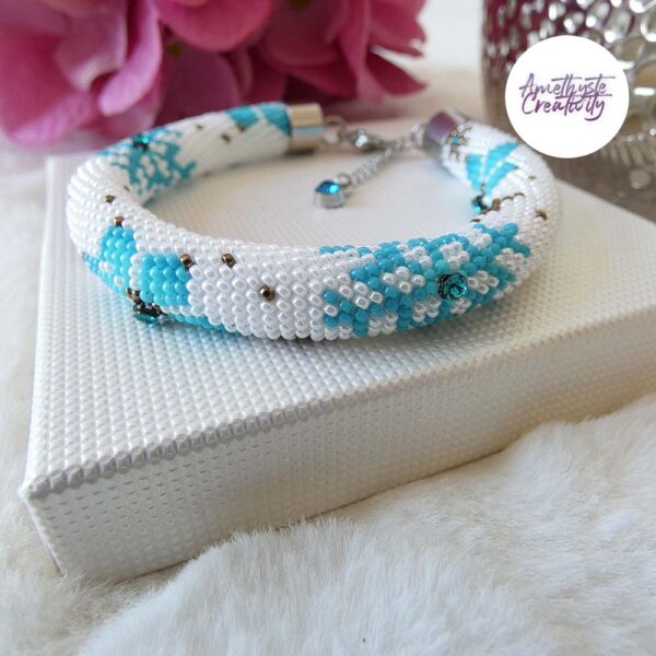 BIANCA || Bracelet Crocheté Fait Main En Perles “Miyuki” – Turquoise