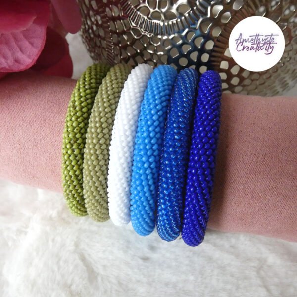 ❁ Collection “Telia” : Bracelets Crochetés Fait Main Acier Inoxydable Et Perles “Miyuki” – Couleurs au choix