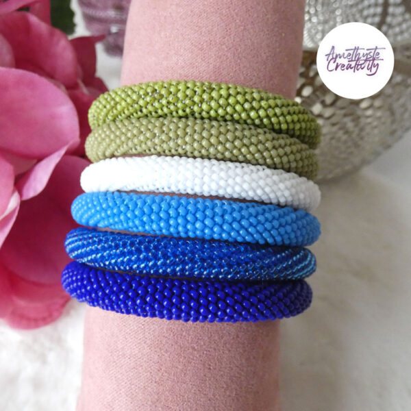TELIA || Bracelets Crochetés Fait Main Acier Inoxydable Et Perles “Miyuki” – Couleurs au choix