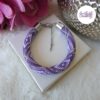 ARIA || Bracelet Crocheté Fait Main en Acier Inoxydable et Perles “Miyuki” - Violet