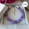 ARIA || Bracelet Crocheté Fait Main en Acier Inoxydable et Perles “Miyuki” - Violet