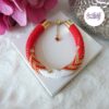 AMARIA || Bracelet Crocheté Fait Main en Acier Inoxydable et Perles “Miyuki” - Rouge