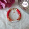 AMARIA || Bracelet Crocheté Fait Main en Acier Inoxydable et Perles “Miyuki” - Rouge